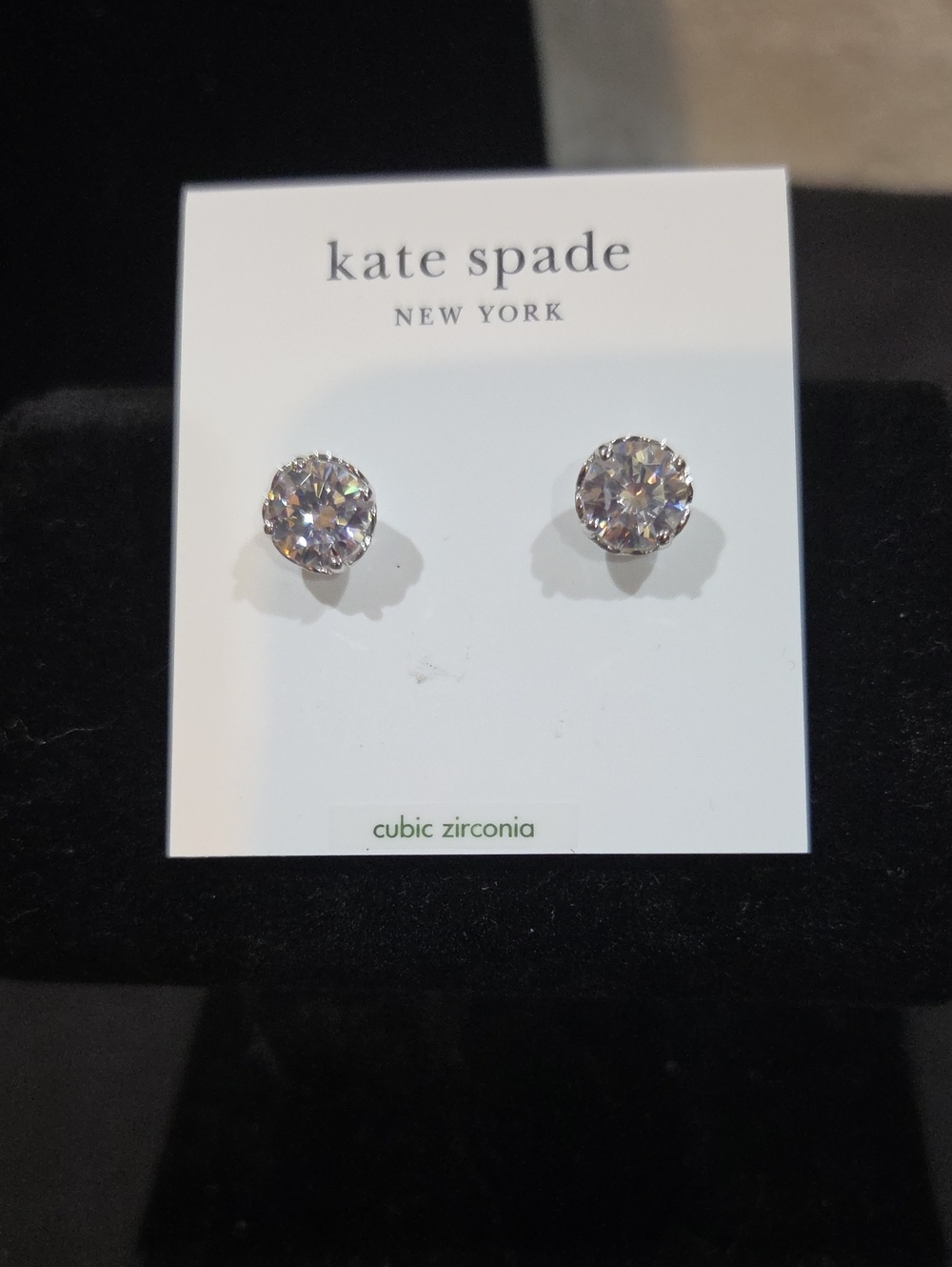 Kate Spade Silver-Tone Clear Crystal Stud Earrings